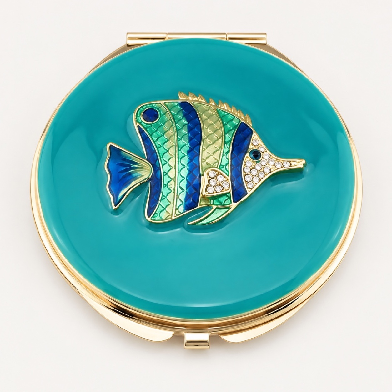 Tropical Fish Enamel Compact Mirror