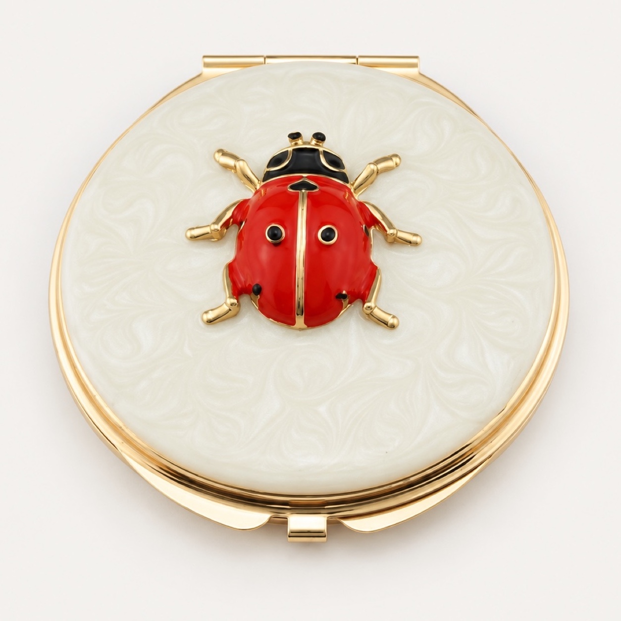 Red Ladybug Enamel Compact Mirror