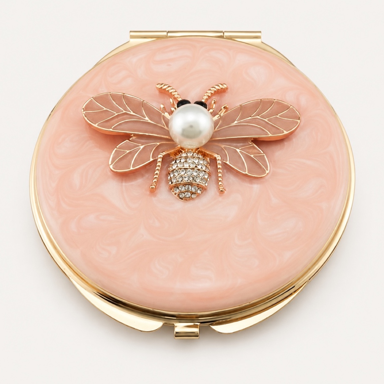 Pearl Bee Enamel Compact Mirror