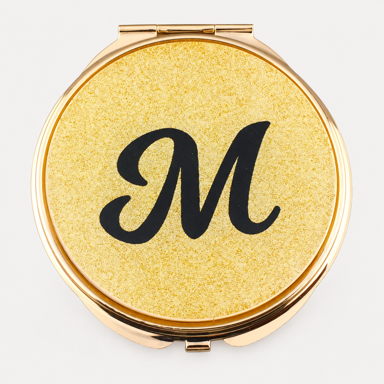 Monogram M Glitter Epoxy Compact Mirror