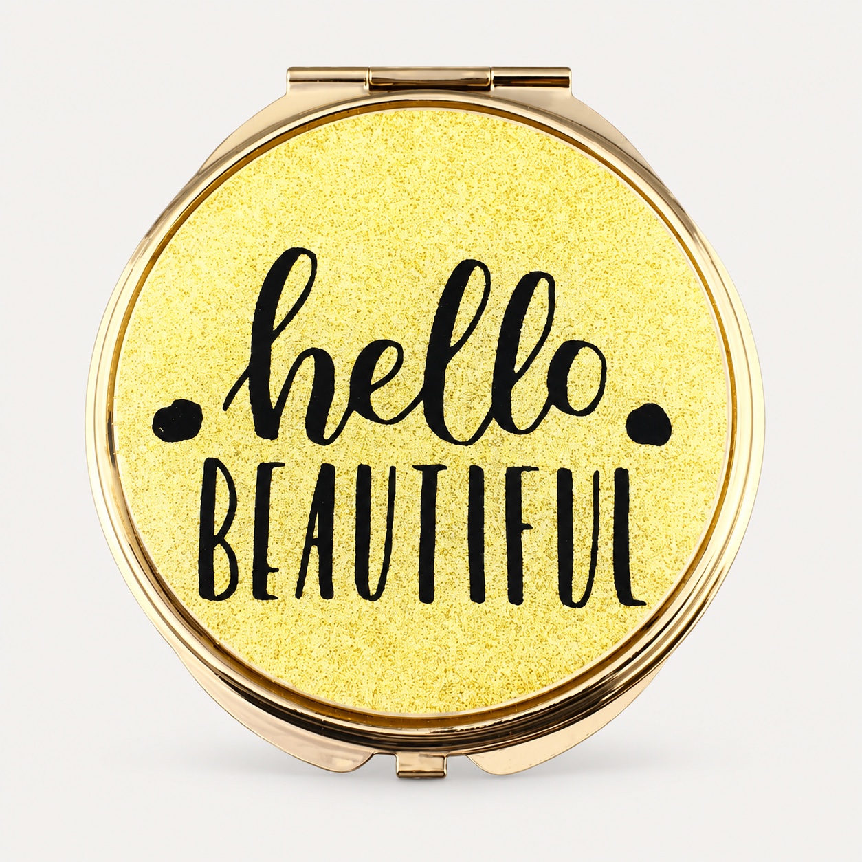 Hello Beautiful Glitter Epoxy Compact Mirror