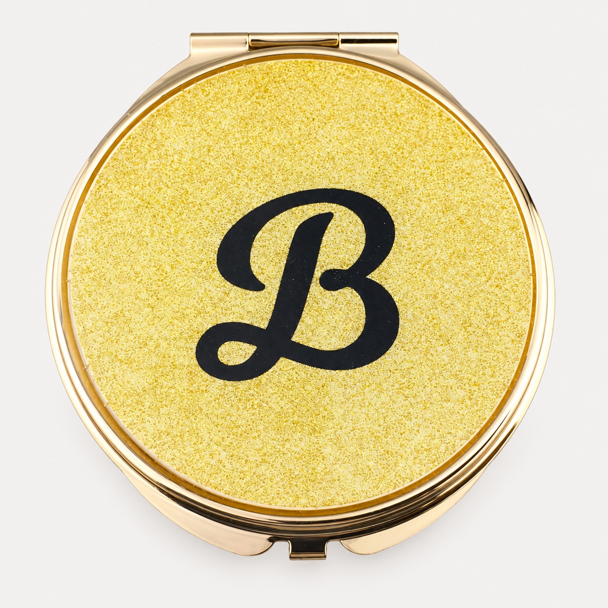 Monogram B Glitter Epoxy Compact Mirror