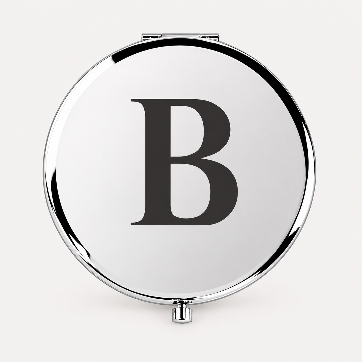 Personalized Letter B Engraved Compact Mirror