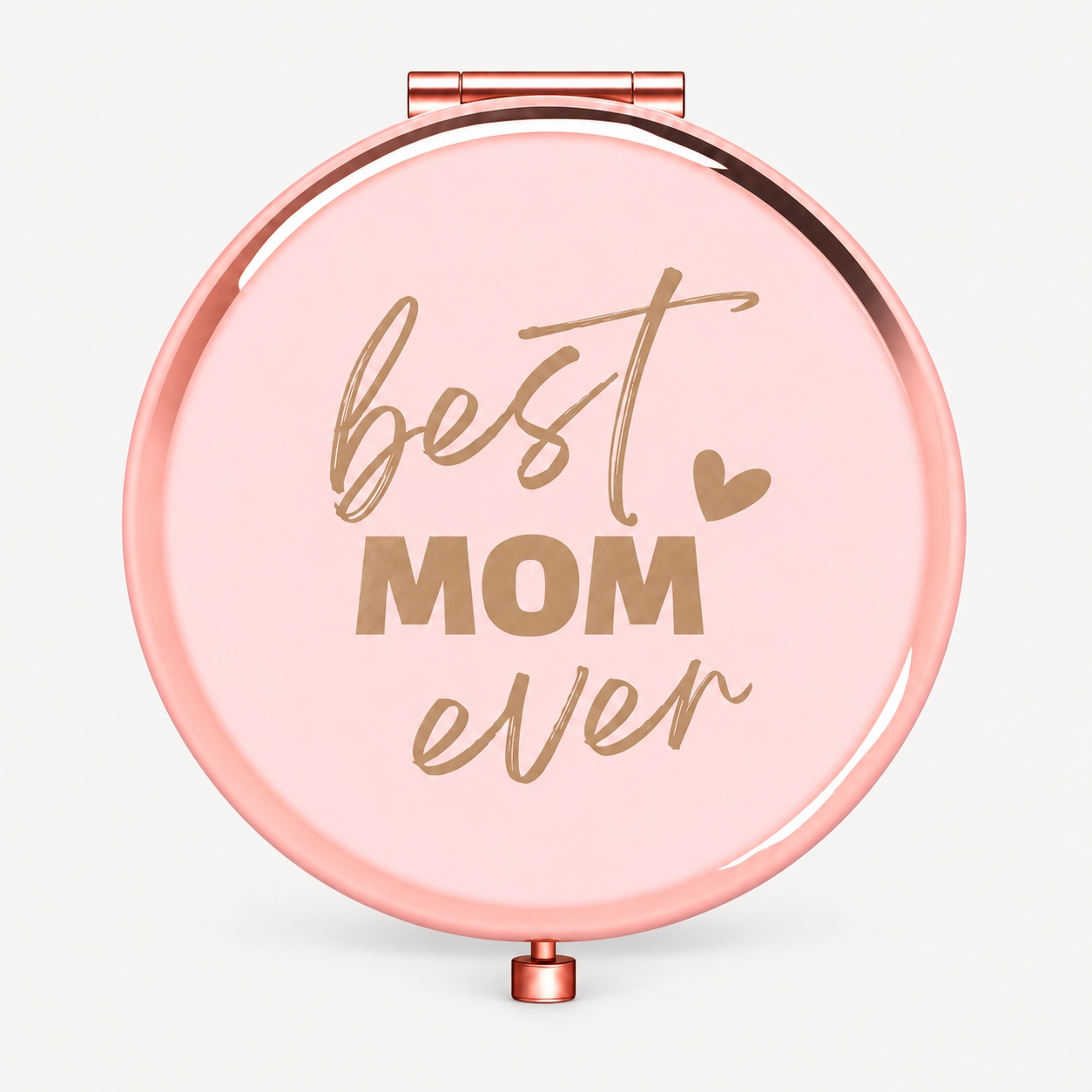 Rose Gold Best Mom Ever Engraved Compact Mirror