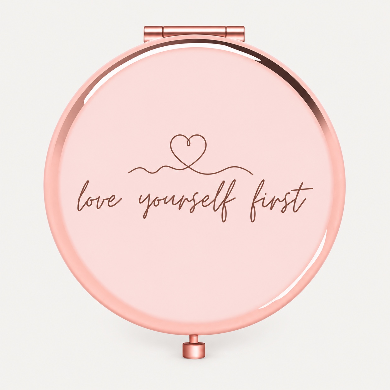 Rose Gold Love Yourself Engraved Compact Mirror