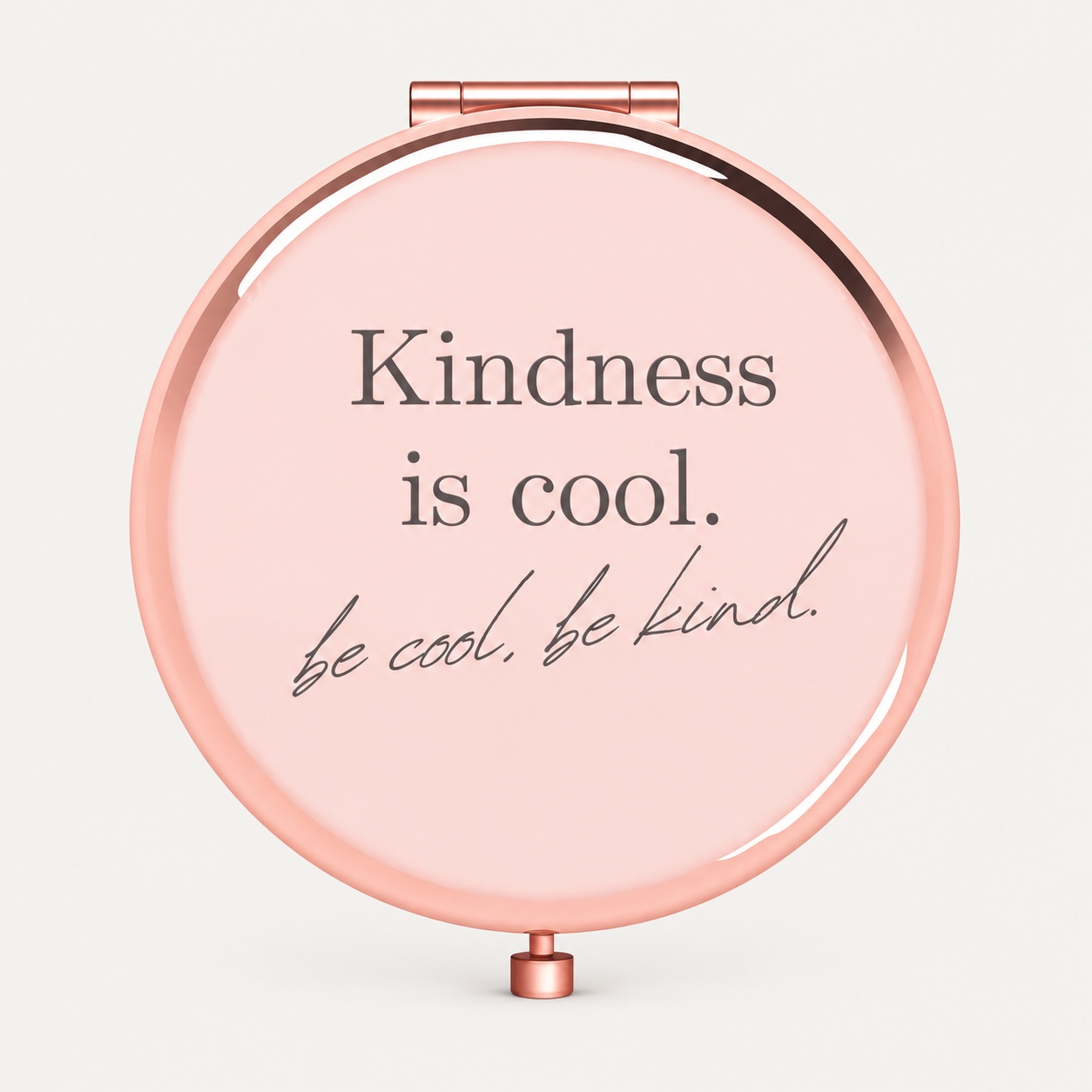 Rose Gold Kindness Quote Engraved Compact Mirror