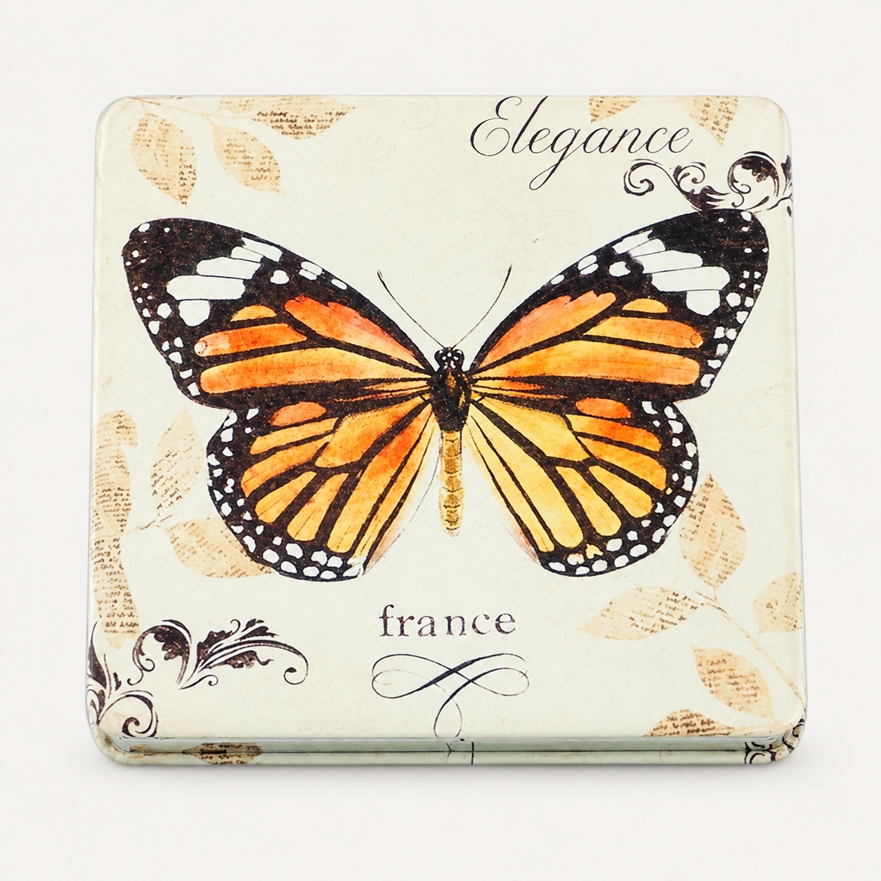 Custom Printed Square PU Leather Compact Mirror - view 1
