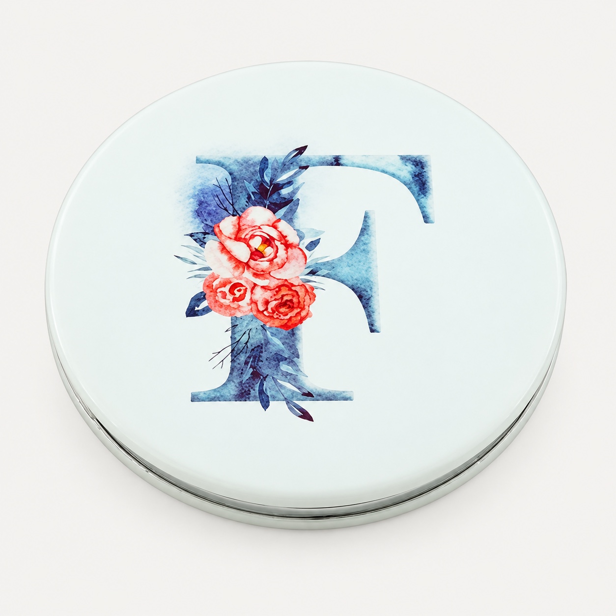 Custom Printed 70mm Round PU Leather Compact Mirror - view 1