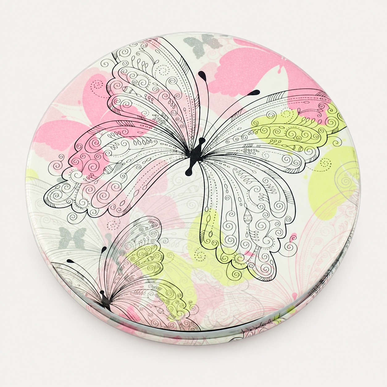 Custom Printed 80mm Round PU Leather Compact Mirror - view 1