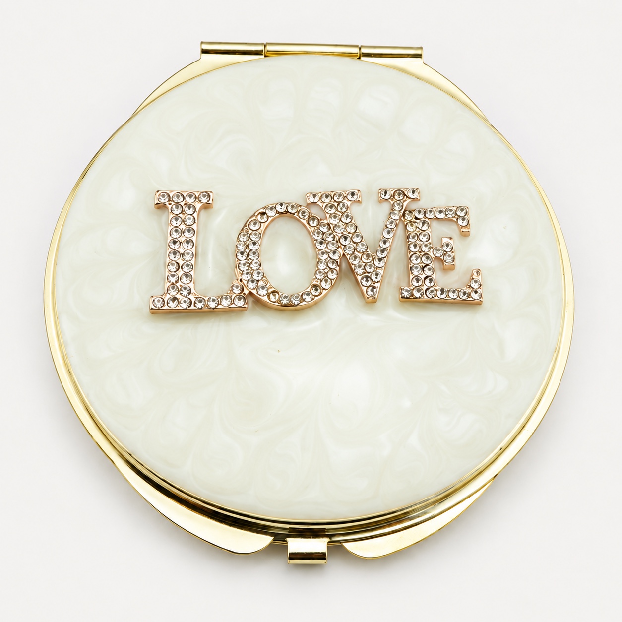 Crystal LOVE Letter Jeweled Compact Mirror - view 1