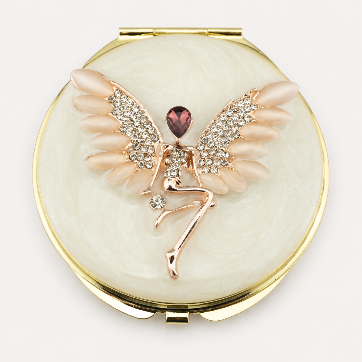 Winged Fairy Jeweled Compact Mirror