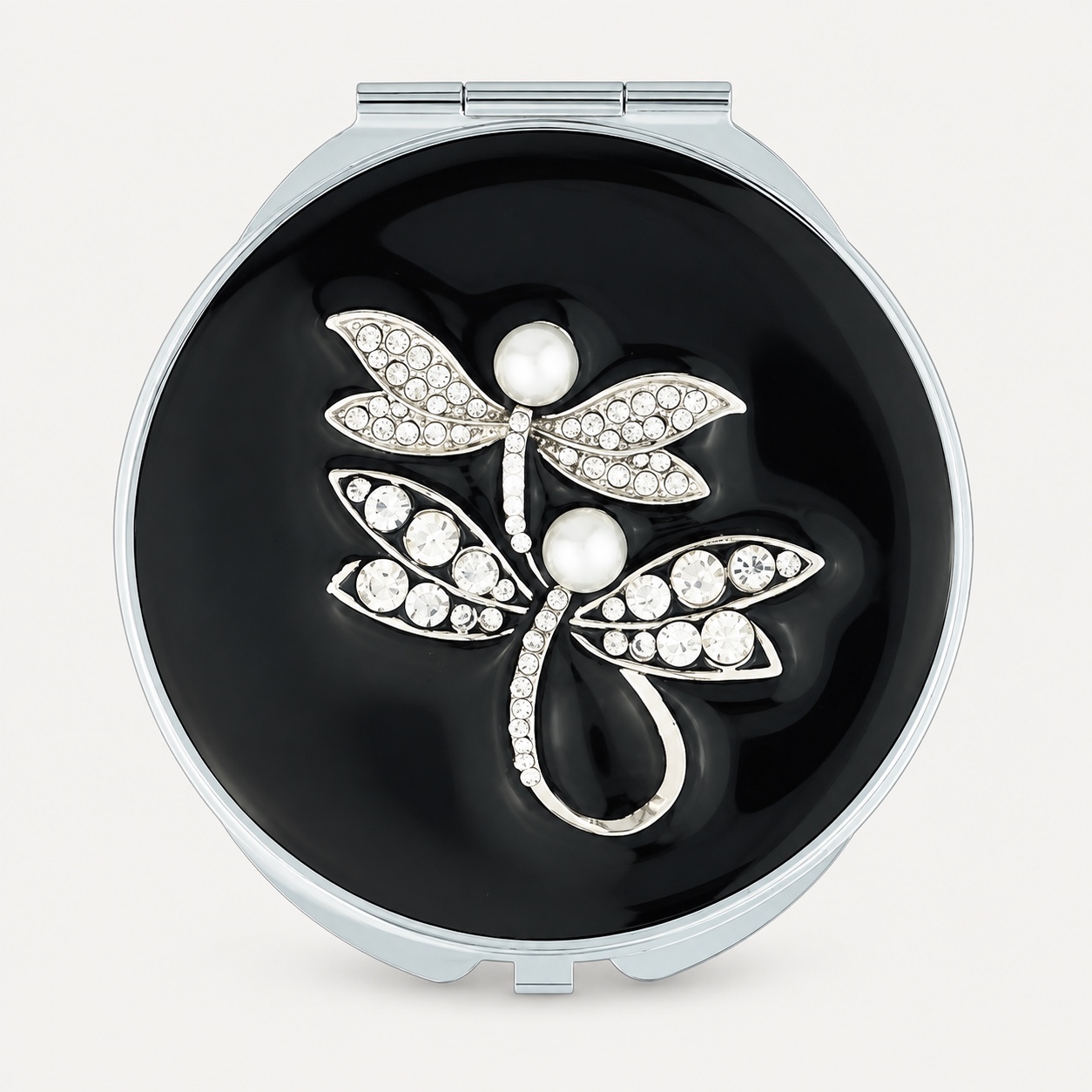 Crystal Butterfly Jeweled Compact Mirror - view 1