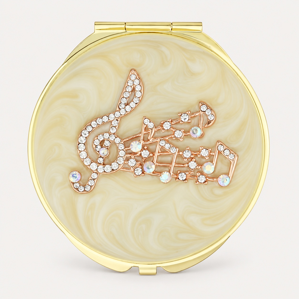 Musical Notes Jeweled Compact Mirror