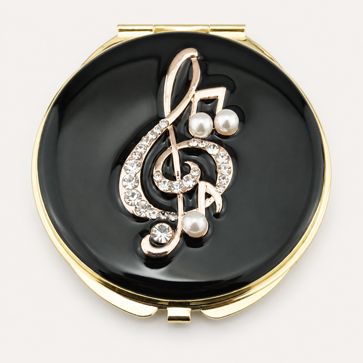 Treble Clef Jeweled Compact Mirror - view 1