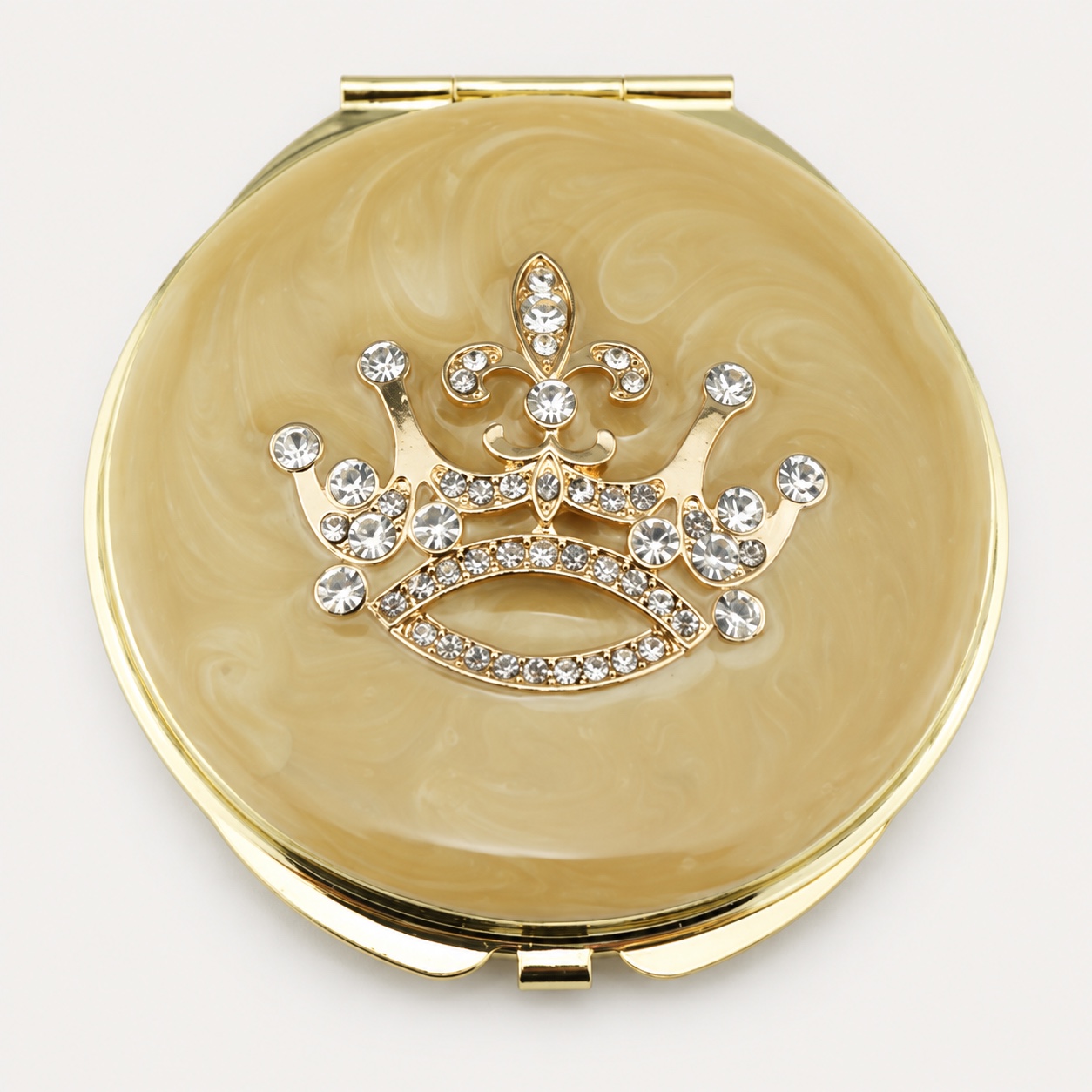 Crystal Crown Jeweled Compact Mirror