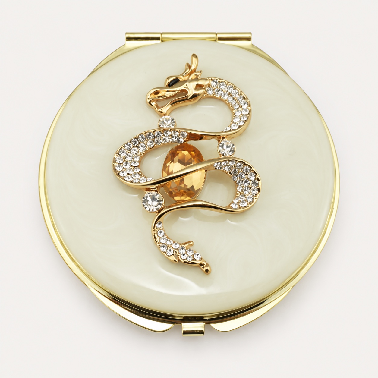 Crystal Snake Jeweled Compact Mirror