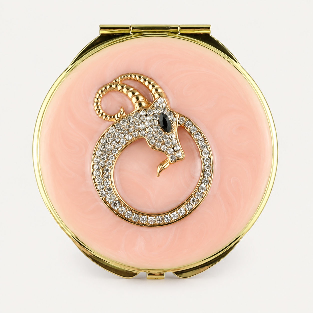 Crystal Infinity Bow Jeweled Compact Mirror