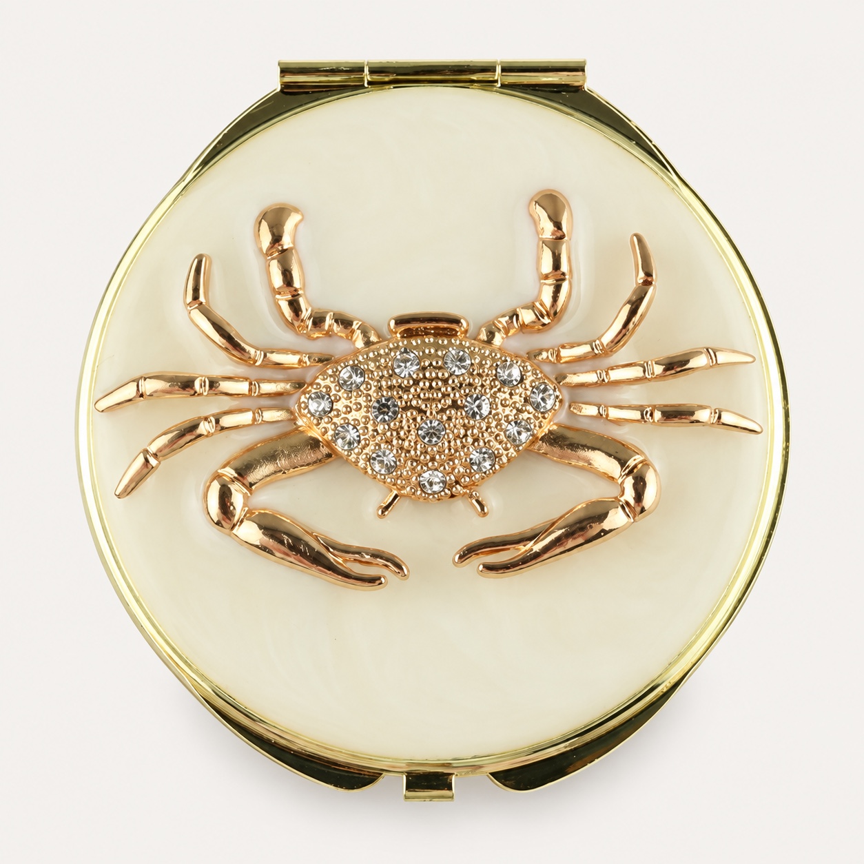 Crystal Crab Jeweled Compact Mirror