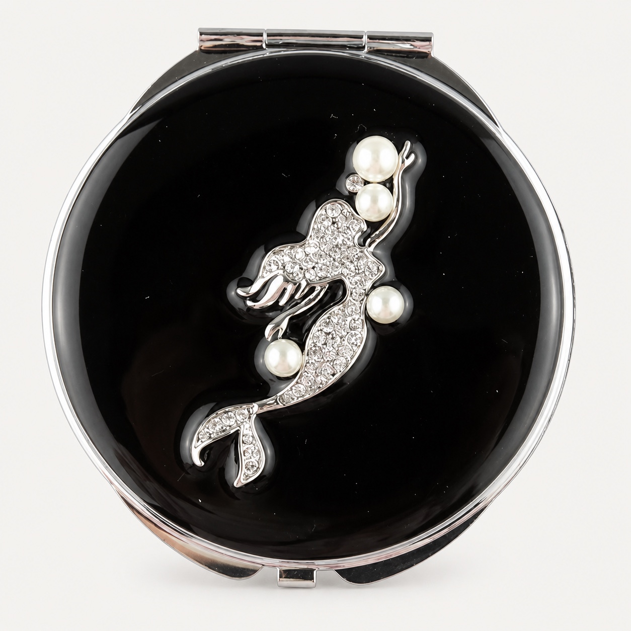 Pearl Mermaid Jeweled Compact Mirror
