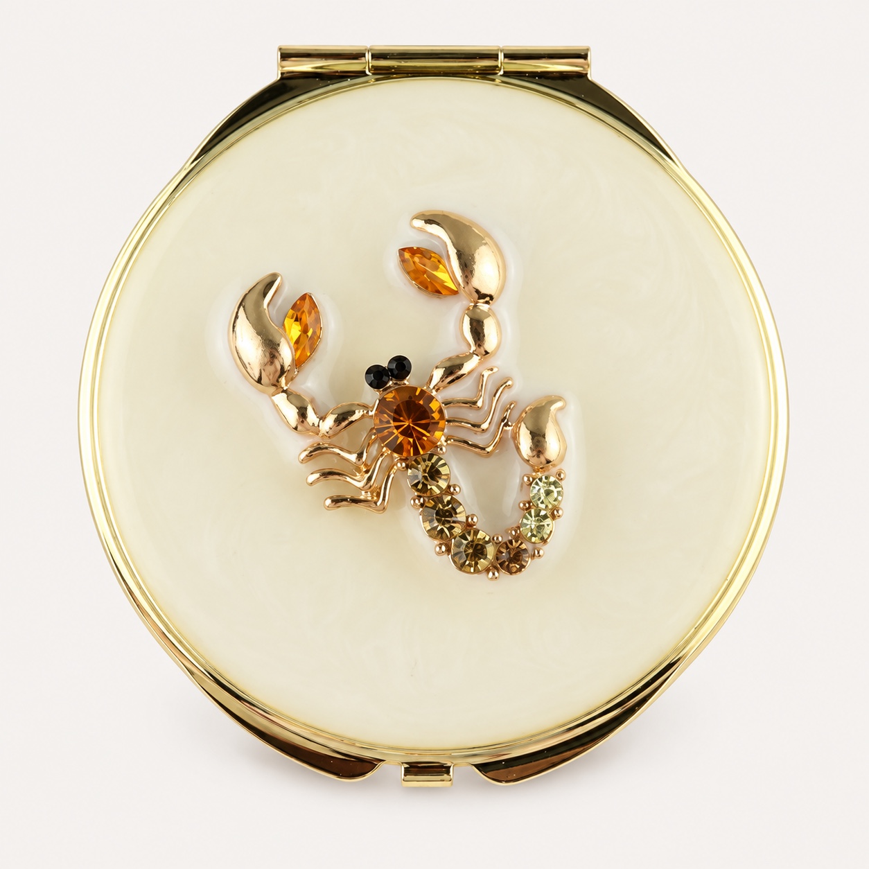 Gold Scorpion Jeweled Compact Mirror