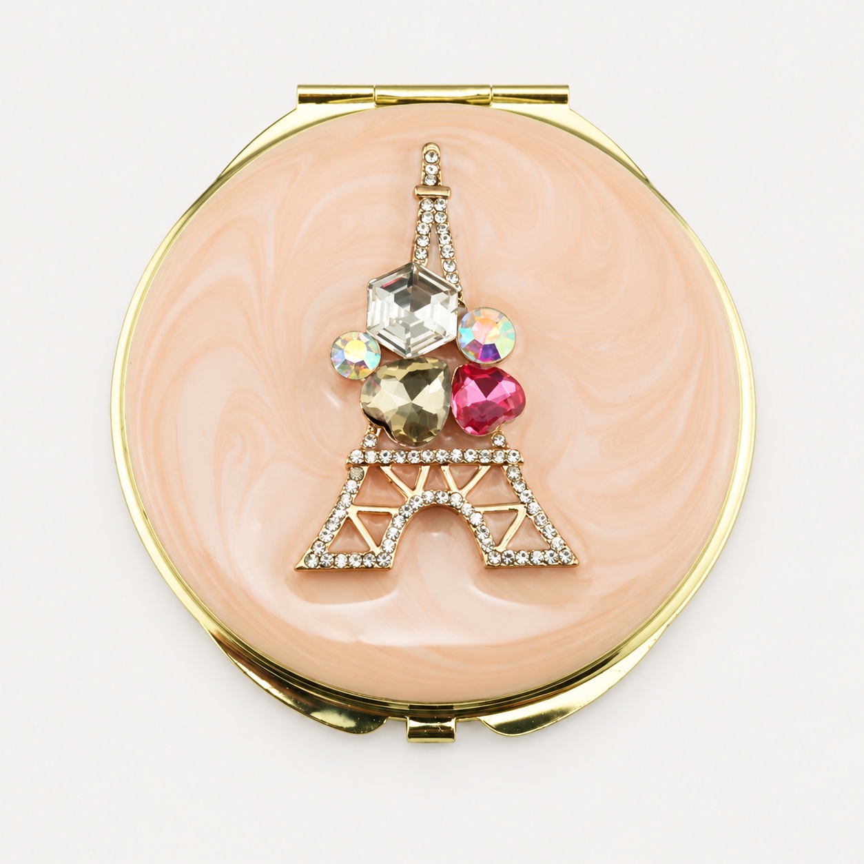 Gemstone Eiffel Tower Jeweled Compact Mirror