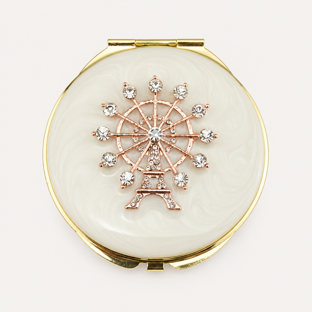 Crystal Ferris Wheel Jeweled Compact Mirror