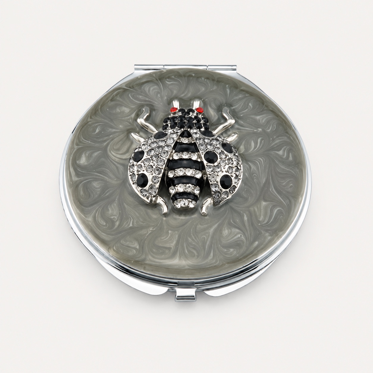 Crystal Ladybug Jeweled Compact Mirror - view 1
