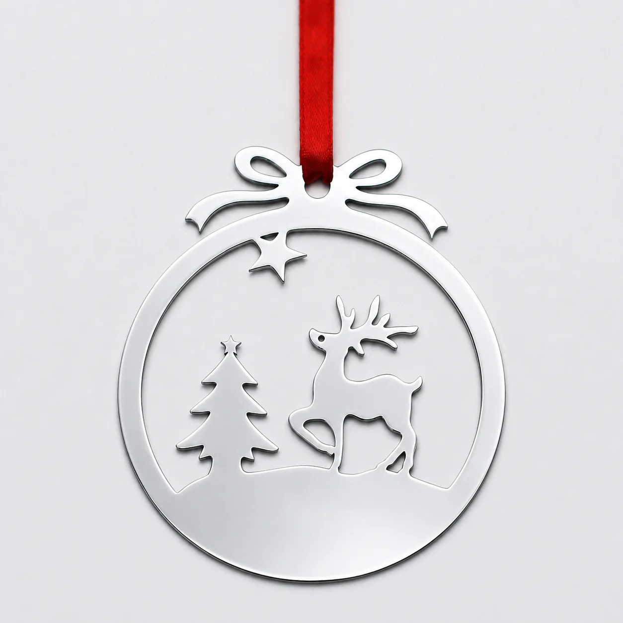 Reindeer and Tree Cutout Christmas Ornament