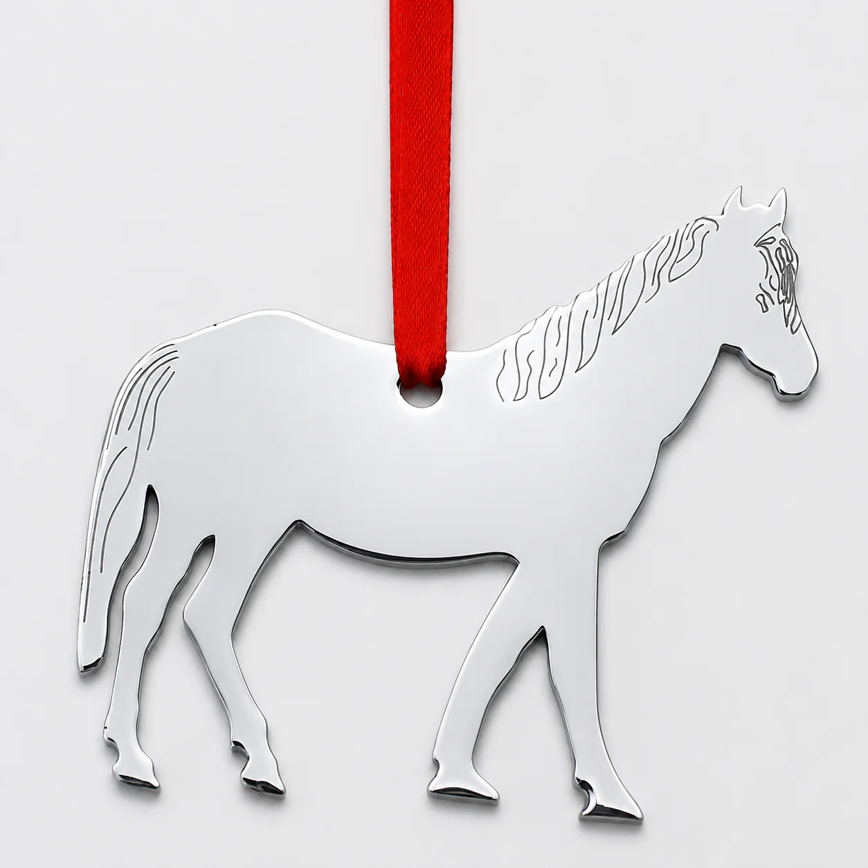 Custom Text Detailed Horse Christmas Ornament