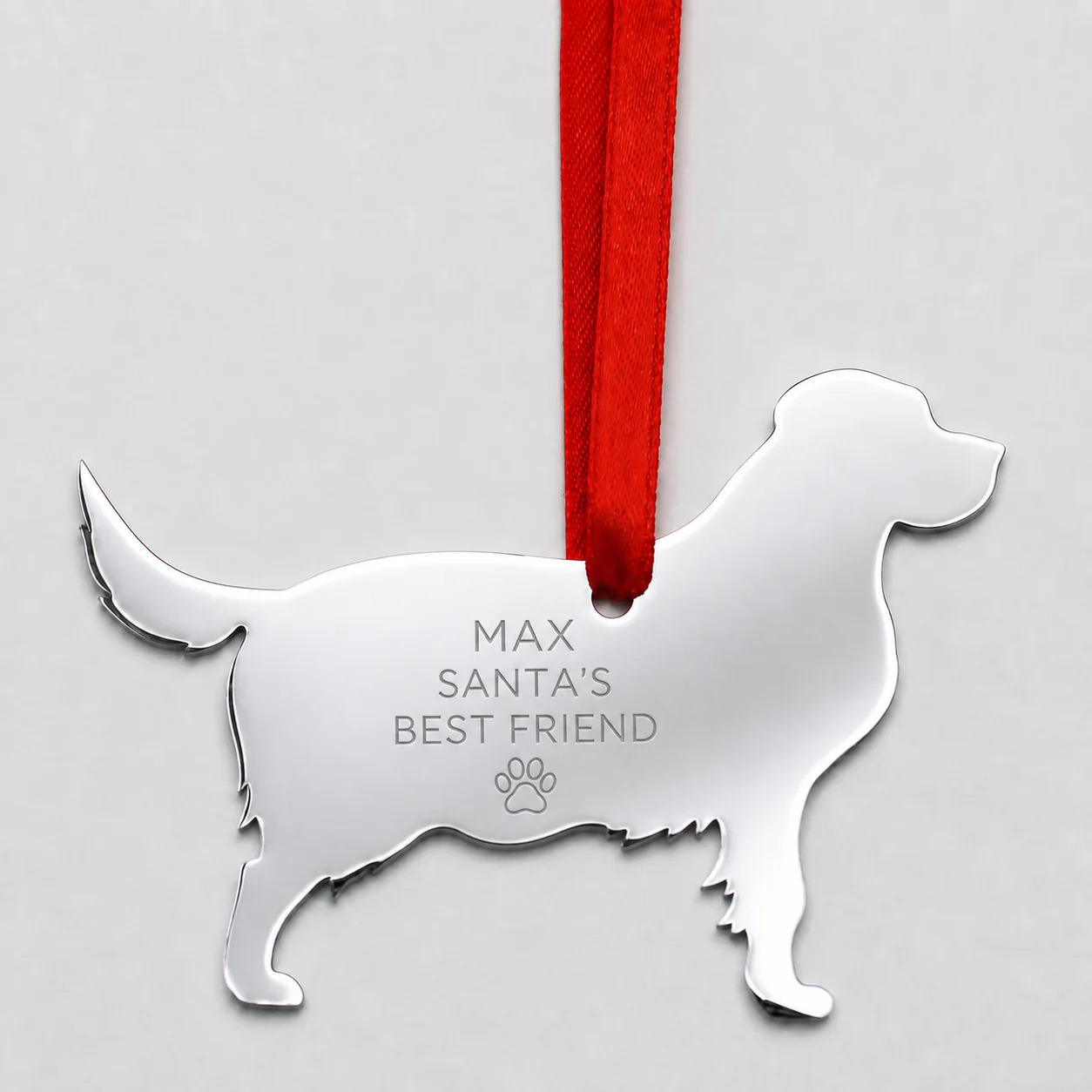 Personalized Dog Stainless Steel Christmas Ornament - view 2