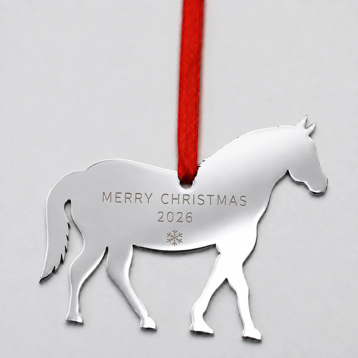 Custom Engraved Mirror Horse Christmas Ornament - view 2