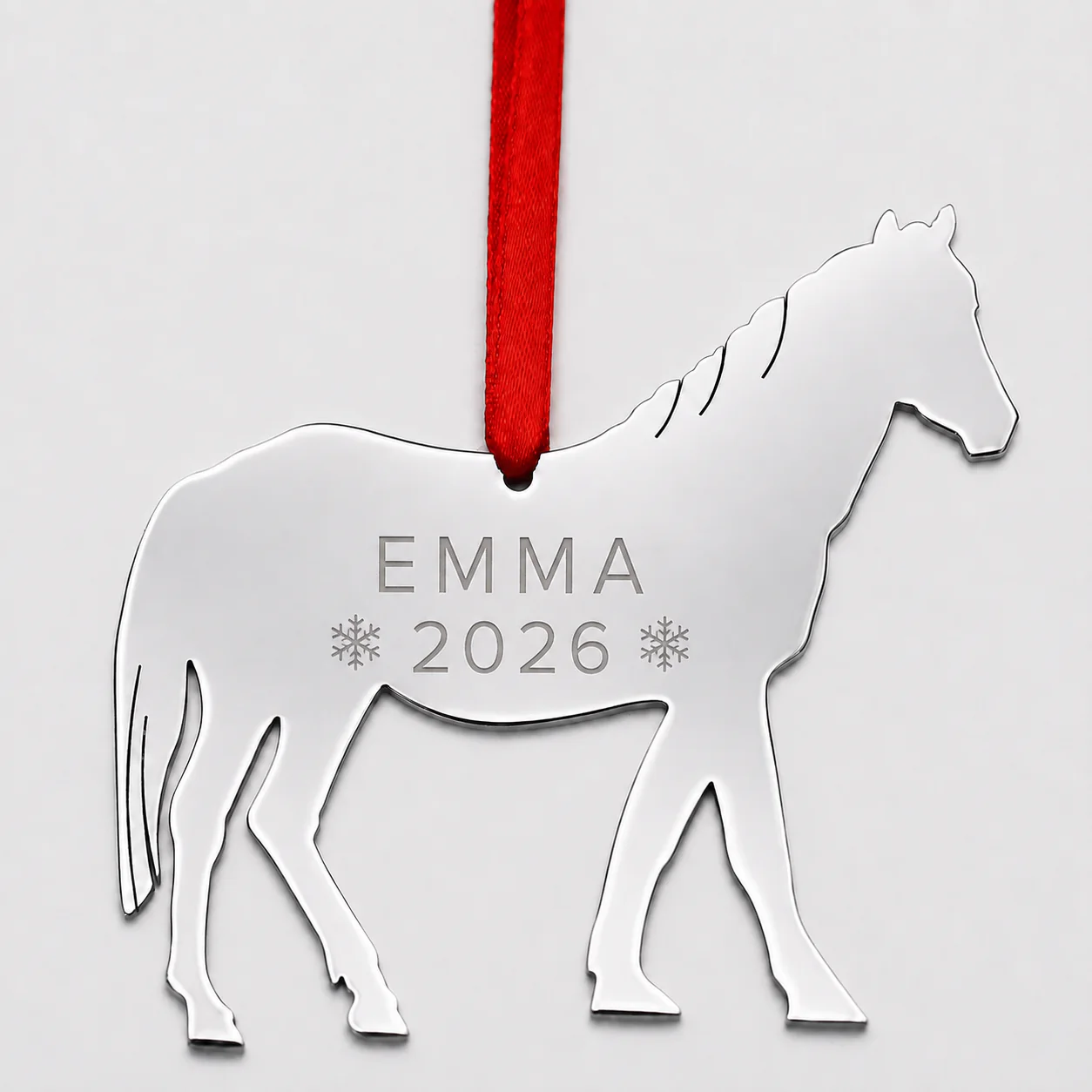 Personalized Name Stainless Steel Horse Ornament - view 2