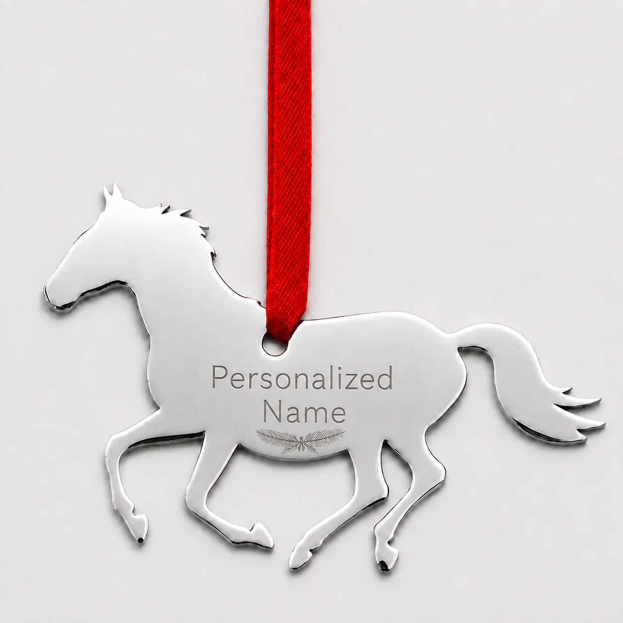 Personalized Running Horse Christmas Ornament - view 2