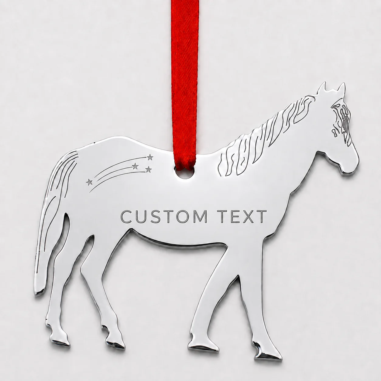 Custom Text Detailed Horse Christmas Ornament - view 2