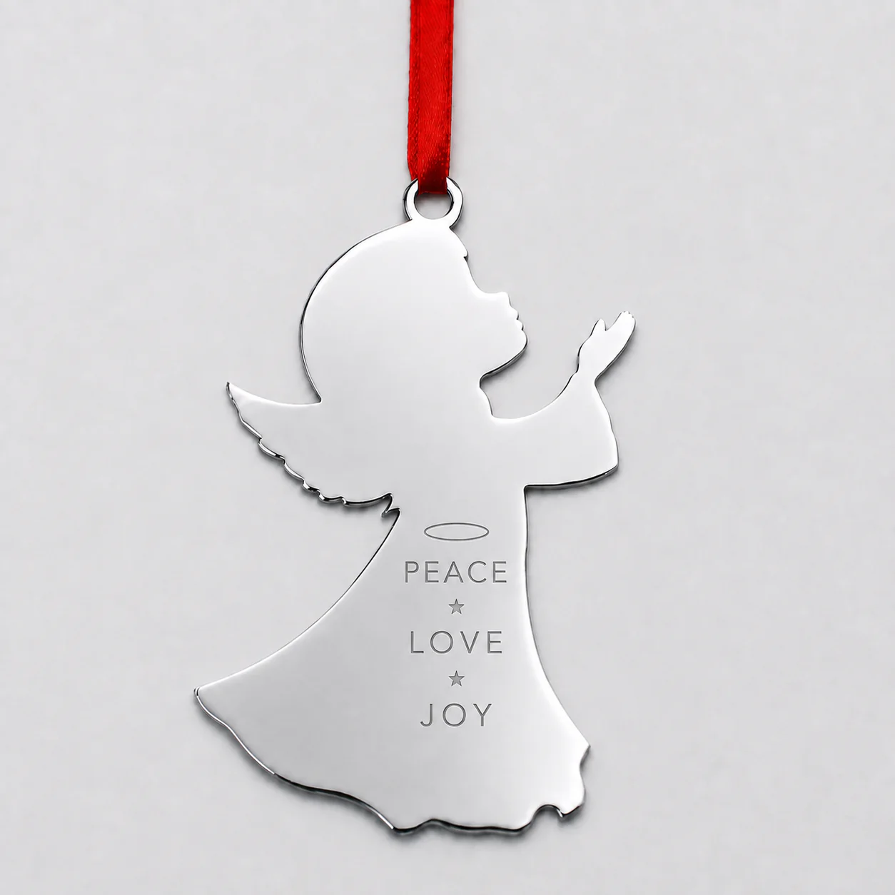 Peace Love Joy Engraved Angel Ornament - view 2