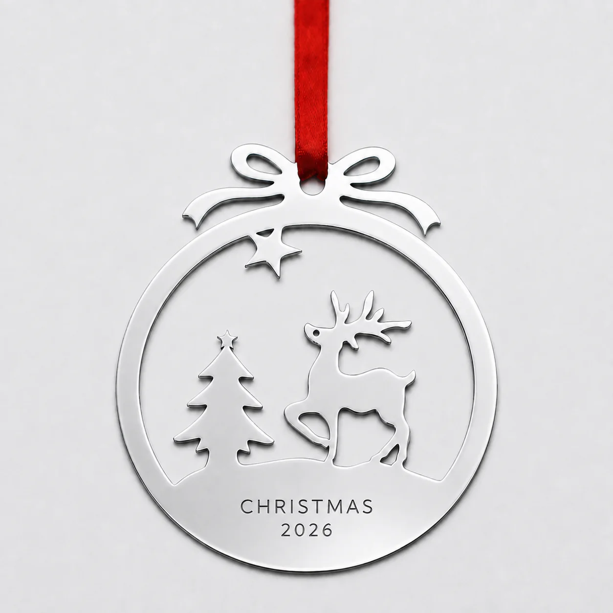 Reindeer and Tree Cutout Christmas Ornament - view 2
