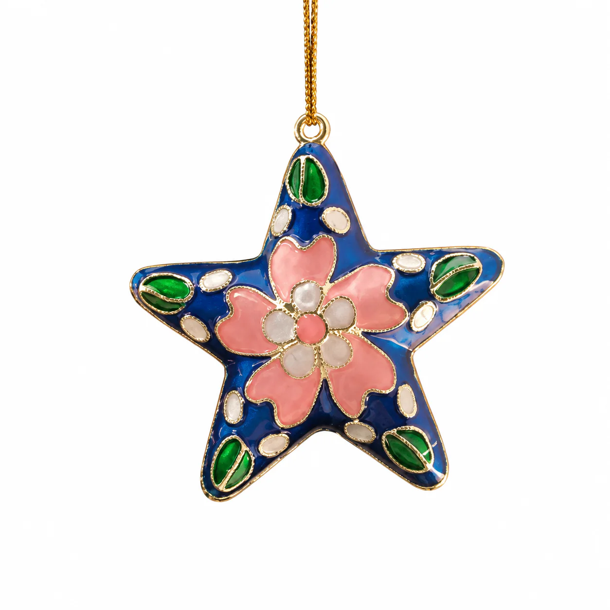 Blue Blossom Cloisonne-Style Star Ornament
