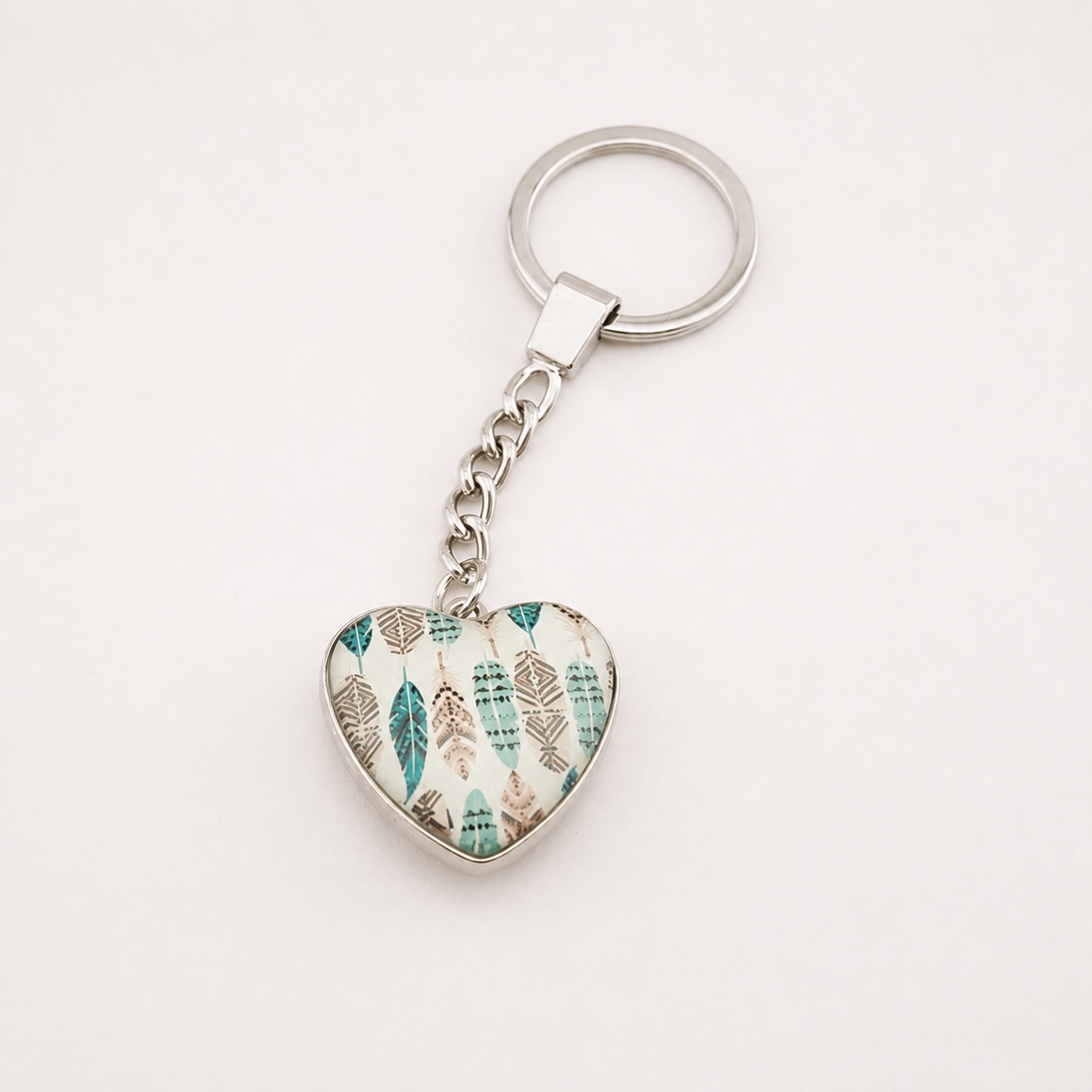 Heart Custom Printed Dome Glass Keychain - view 2