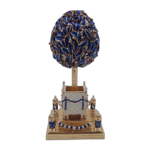 Royal Blue Topiary Castle Classic Faberge Egg