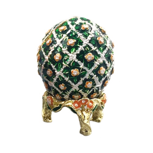 Crystal Lattice Floral Egg Trinket Box - view 2