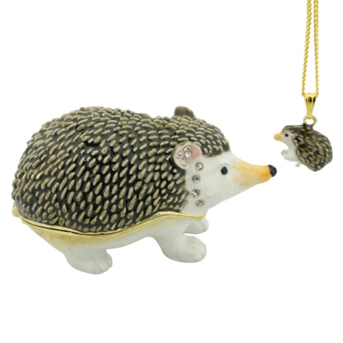 Hedgehog Trinket Box & Necklace Set