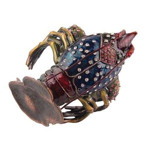 Jeweled Lobster Metal Wine Bottle Holder - view 3