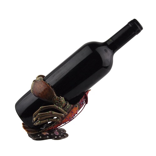 Jeweled Lobster Metal Wine Bottle Holder - view 4