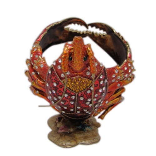 Orange and red enamel lobster wine bottle holder colorway