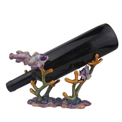 Tropical Fish Coral Reef Metal Wine Bottle Holder