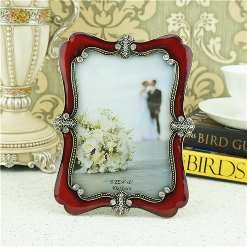 Ruby Red Enamel Baroque Crystal Photo Frame - view 2