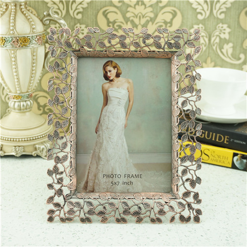 Openwork Leaf Vine Antique Metal Photo Frame - view 2