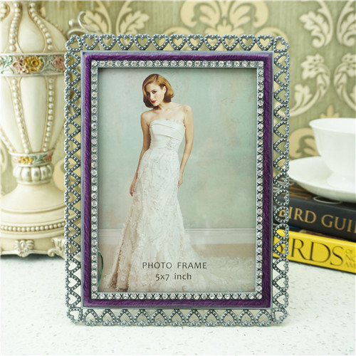 Purple Crystal Heart Lattice Photo Frame