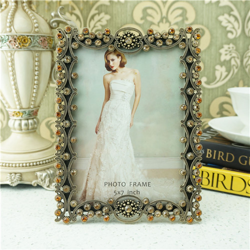 Jeweled Floral Medallion Scrollwork Photo Frame - view 2