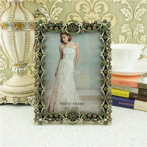 Jeweled Floral Medallion Scrollwork Photo Frame - view 1